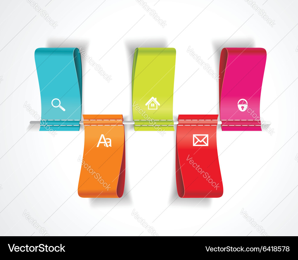Diagram template of color pointers or modern 3d vector image