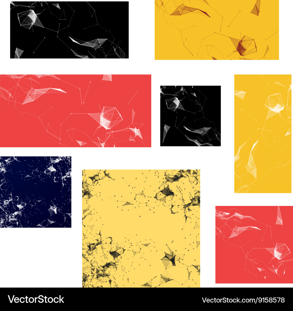 Editable set dots and triangles background vector image