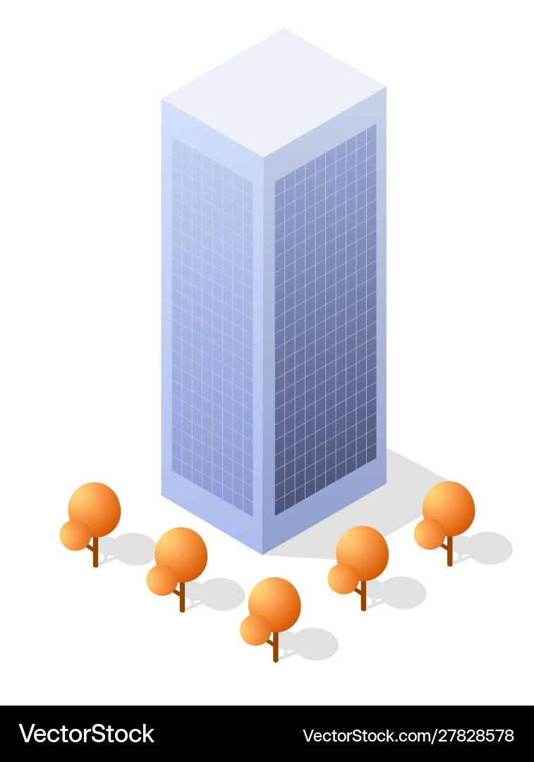 Isometric 3d module block district part Vector Image