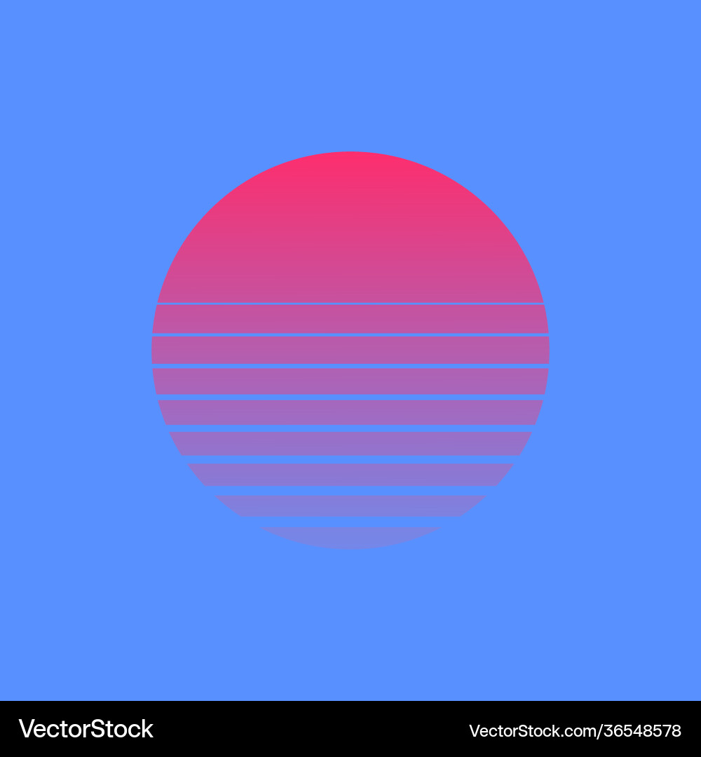 Retro Sonne im 80er Jahre Stil Retrowave Synthwave Retro Sonne im 80er Jahre Stil Retrowave Synthwave vektorbild