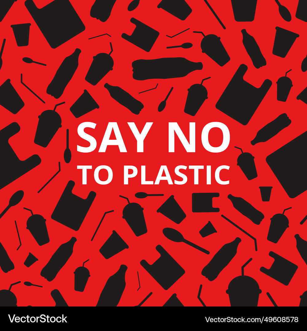 Say no to plastic seamless pattern Say no to plastic seamless pattern vector image