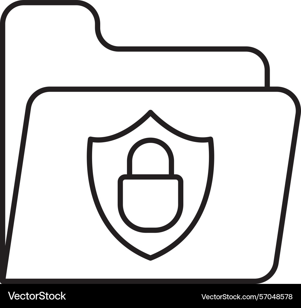 Secure folder line icon design vector image