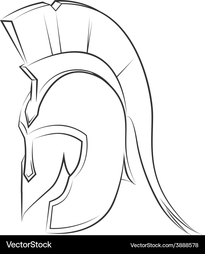 Spartan Helmet - Antique Warrior Gear Vector Image