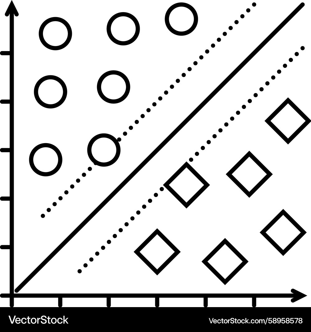 Support Vector Machine (SVM) Icon Vector Image