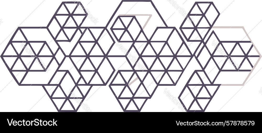 Isometric hexagonal grid pattern abstract Vector Image
