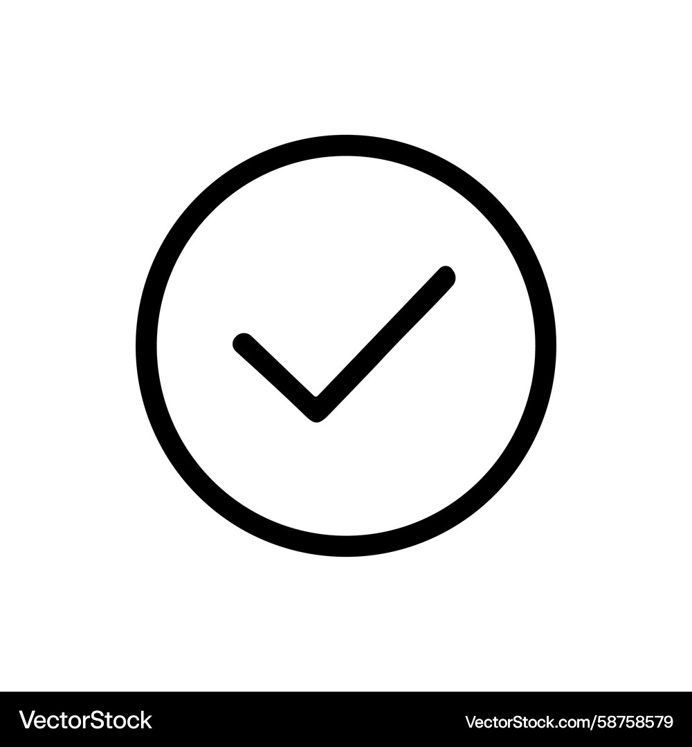 Minimalist Check Circle Icon Vector Image