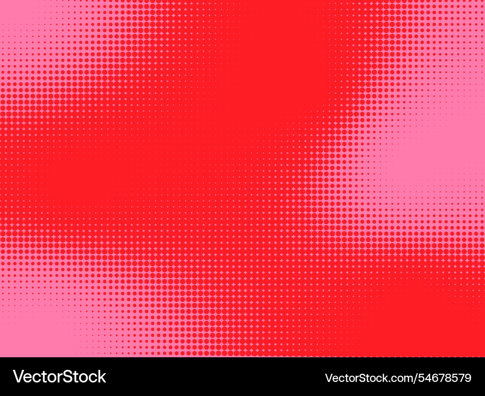 Red and pink halftone dotted pattern with gradient vector image