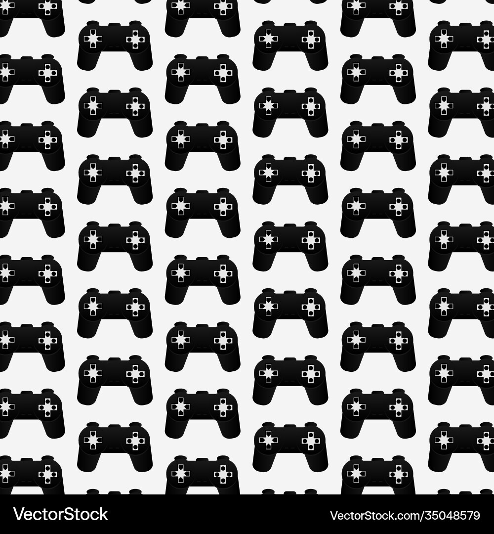 Seamless pattern console joystick design on white Vector Image