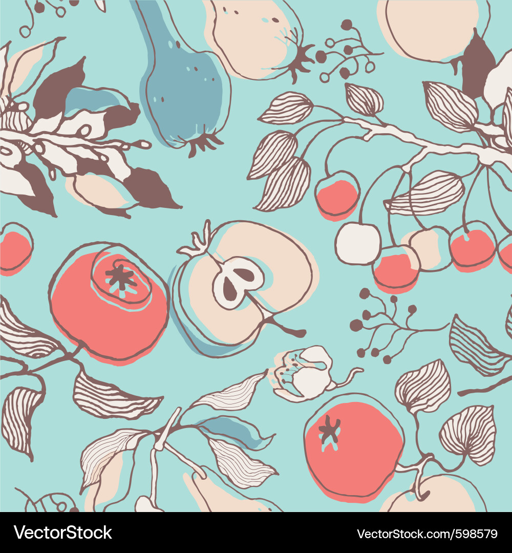 Vintage Obst Sketch Hintergrund Vektorbild