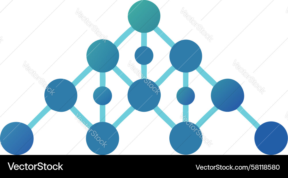 Abstract Network of Connected Nodes Vector Image