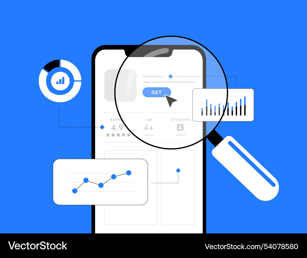 Boost app store optimization aso to increase vector image