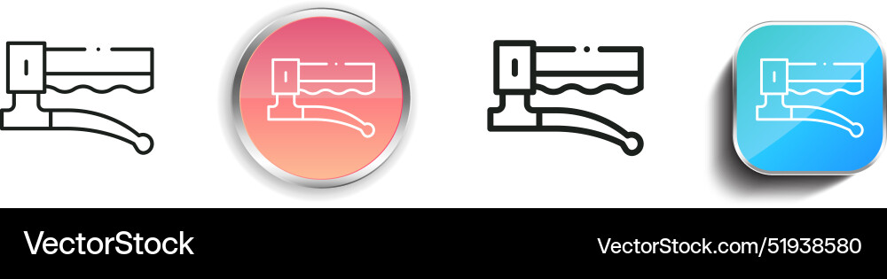 Brake icon thin linear regular and button style vector image
