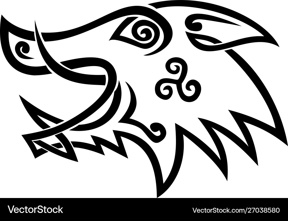 Celtic Boar Knot Stencil Vector Image