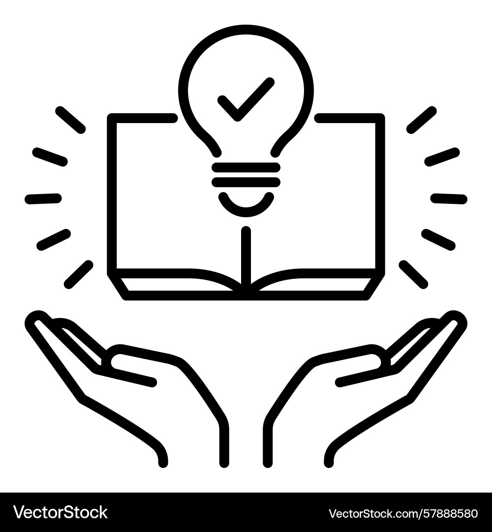 Conceptual icon of support knowledge Vector Image