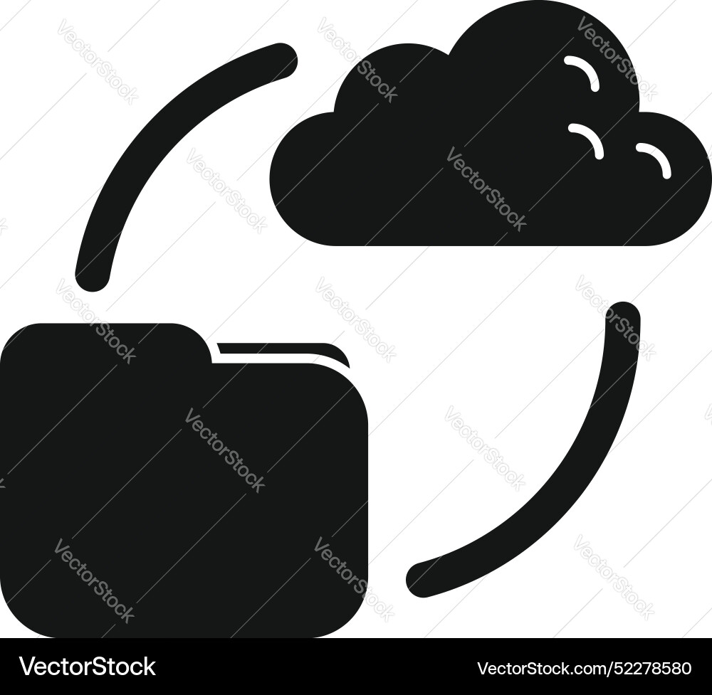 Data transferring from cloud storage to folder Vector Image