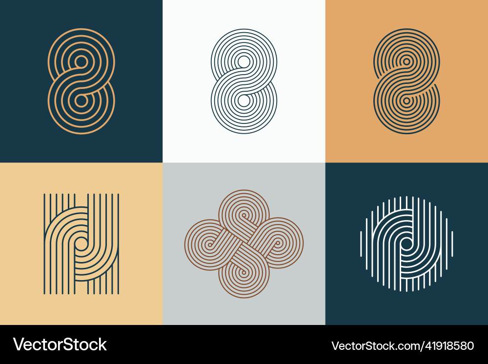 Geometric stripy pattern design line art shape Geometric stripy pattern design line art shape vector image