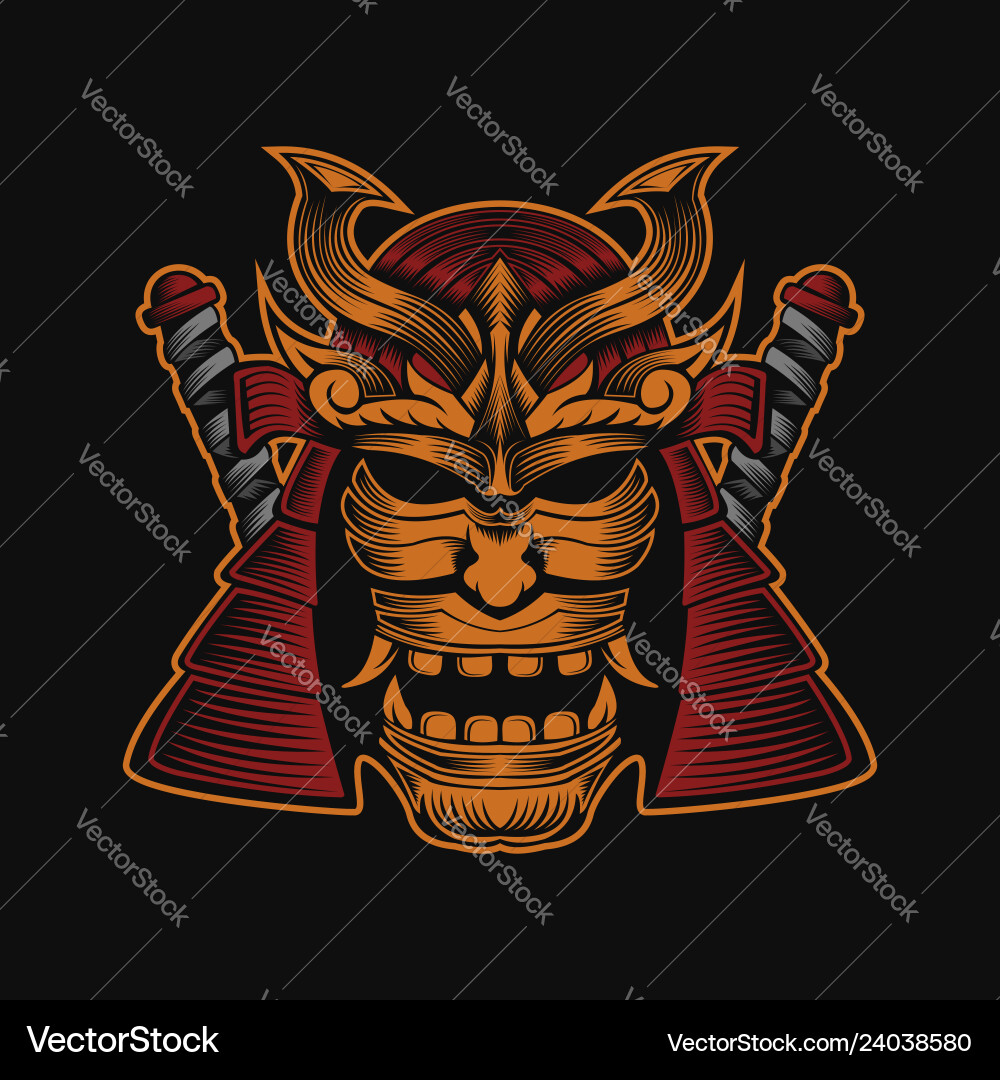 Samurai head design Vector Image