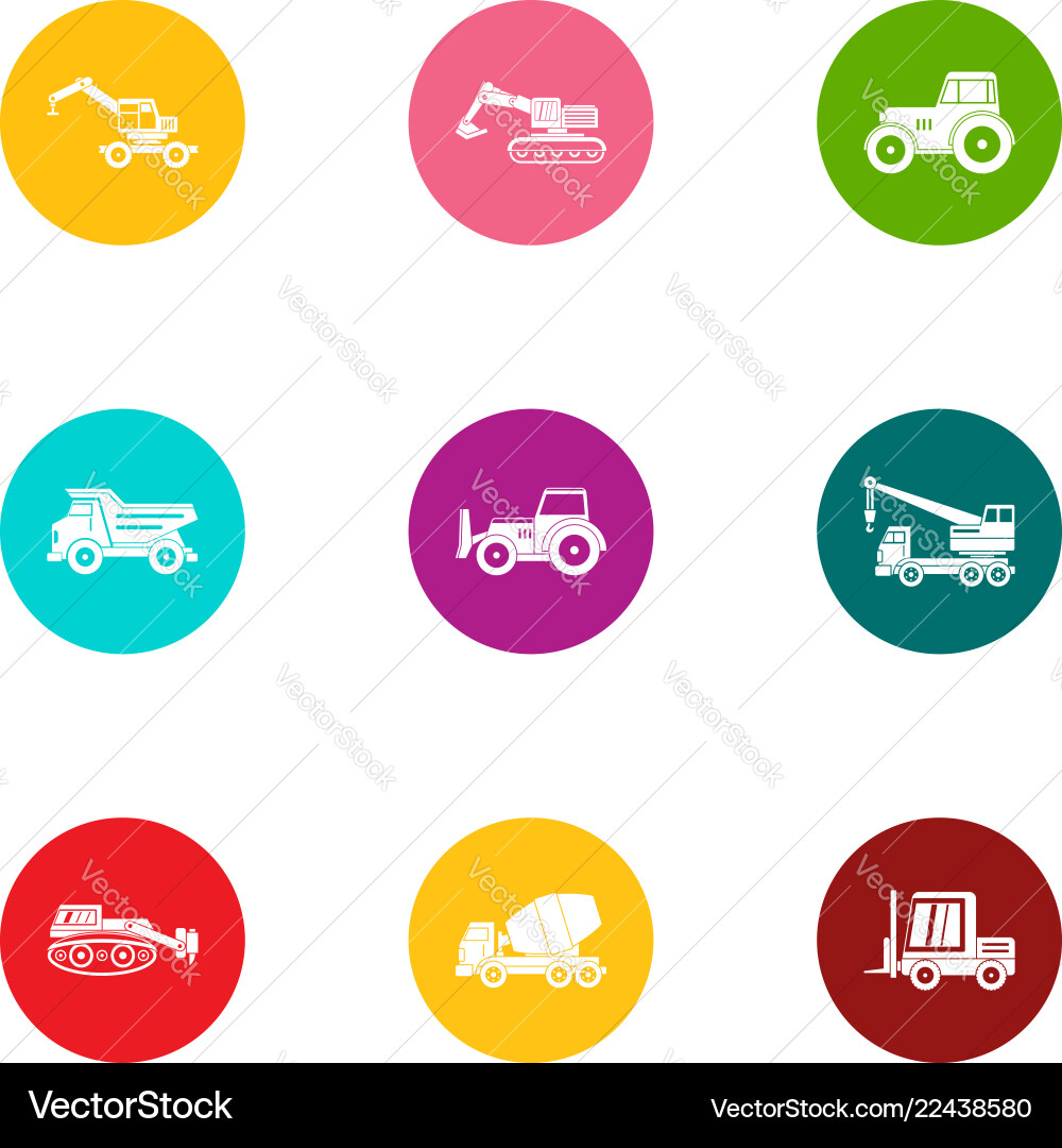 Unit icons set flat style vector image