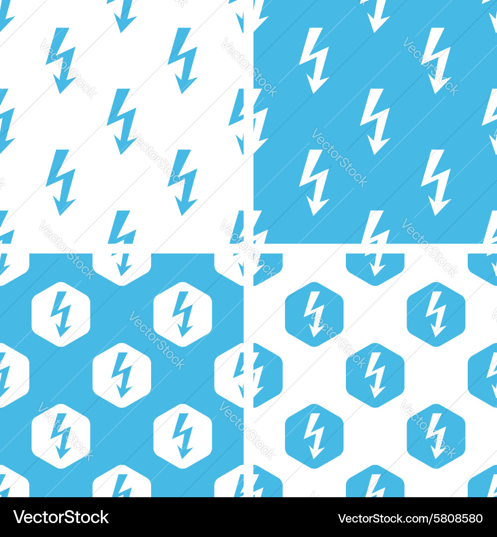 Voltage lightning patterns set vector image