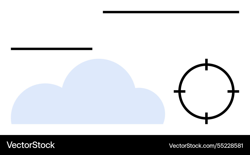 Cloud with navigation tool and horizontal lines Cloud with navigation tool and horizontal lines vector image