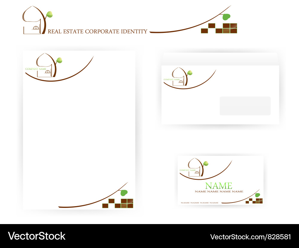 Immobilien Corporate Identity Templates vektorbild