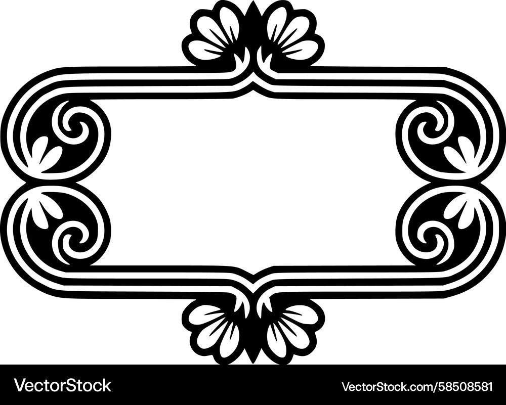 Intricate Scroll Frame Vector Image
