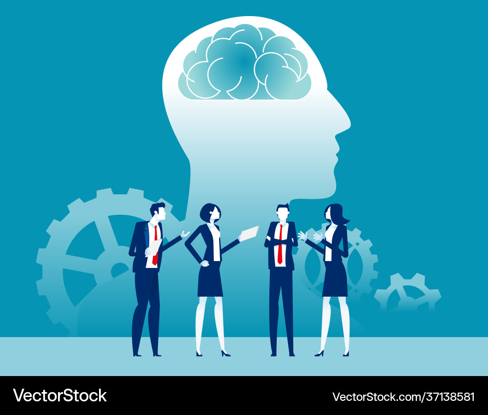 Mind development oriented with team developer Mind development oriented with team developer vector image
