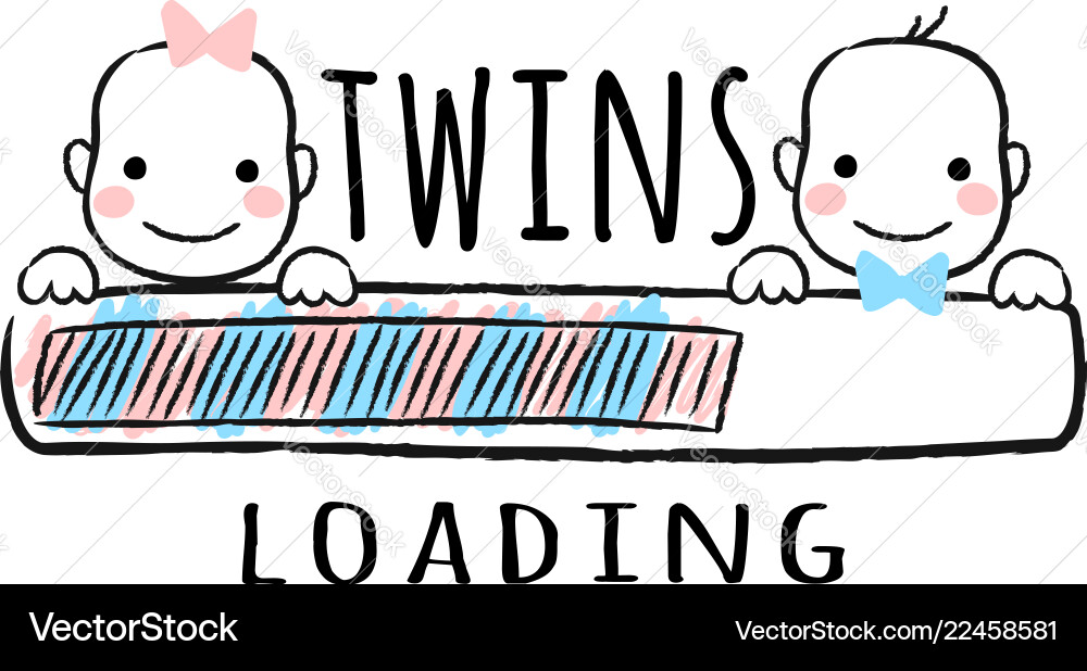 Progress bar with inscription - twins loading Progress bar with inscription - twins loading vector image