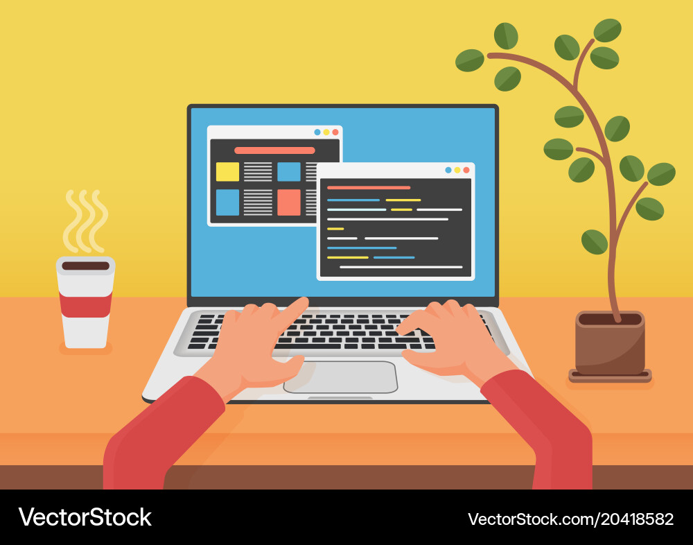 Coding and Web Development vector image