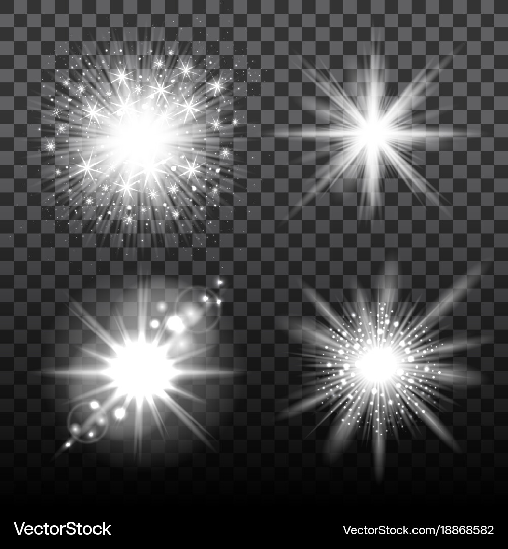Flash stars set on transparent background Vector Image