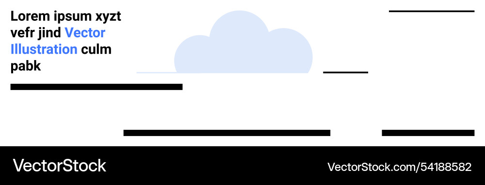 Minimalistic cloud design with text and lines vector image