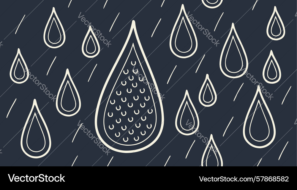 Stylized raindrop pattern dark design generative Vector Image