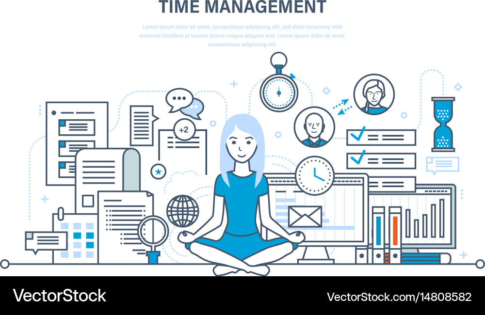 Time Management & Workflow vector image
