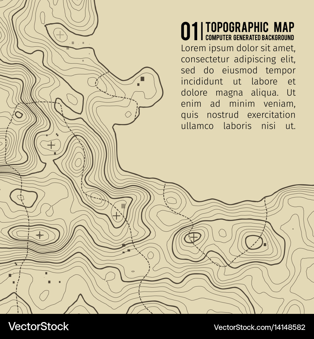 Topographic map background with space for copy vector image