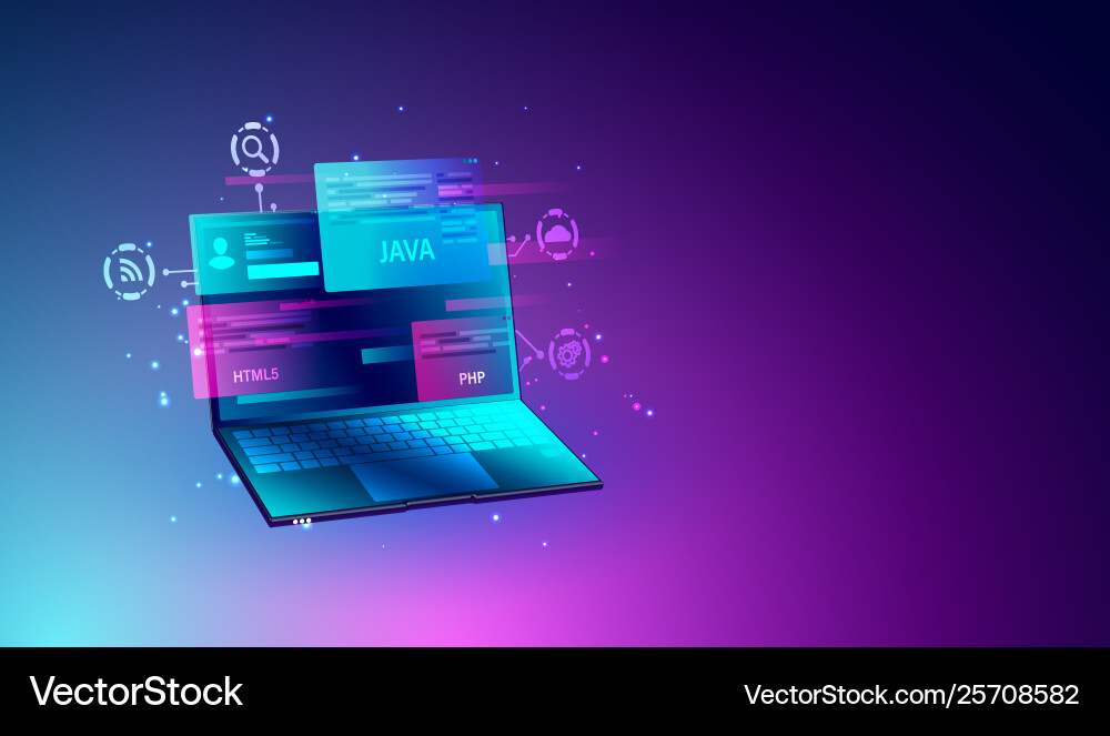 Web Development Coding Konzepte vektorbild