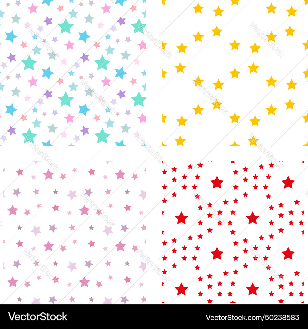 Collection with seamless patterns charming vector image