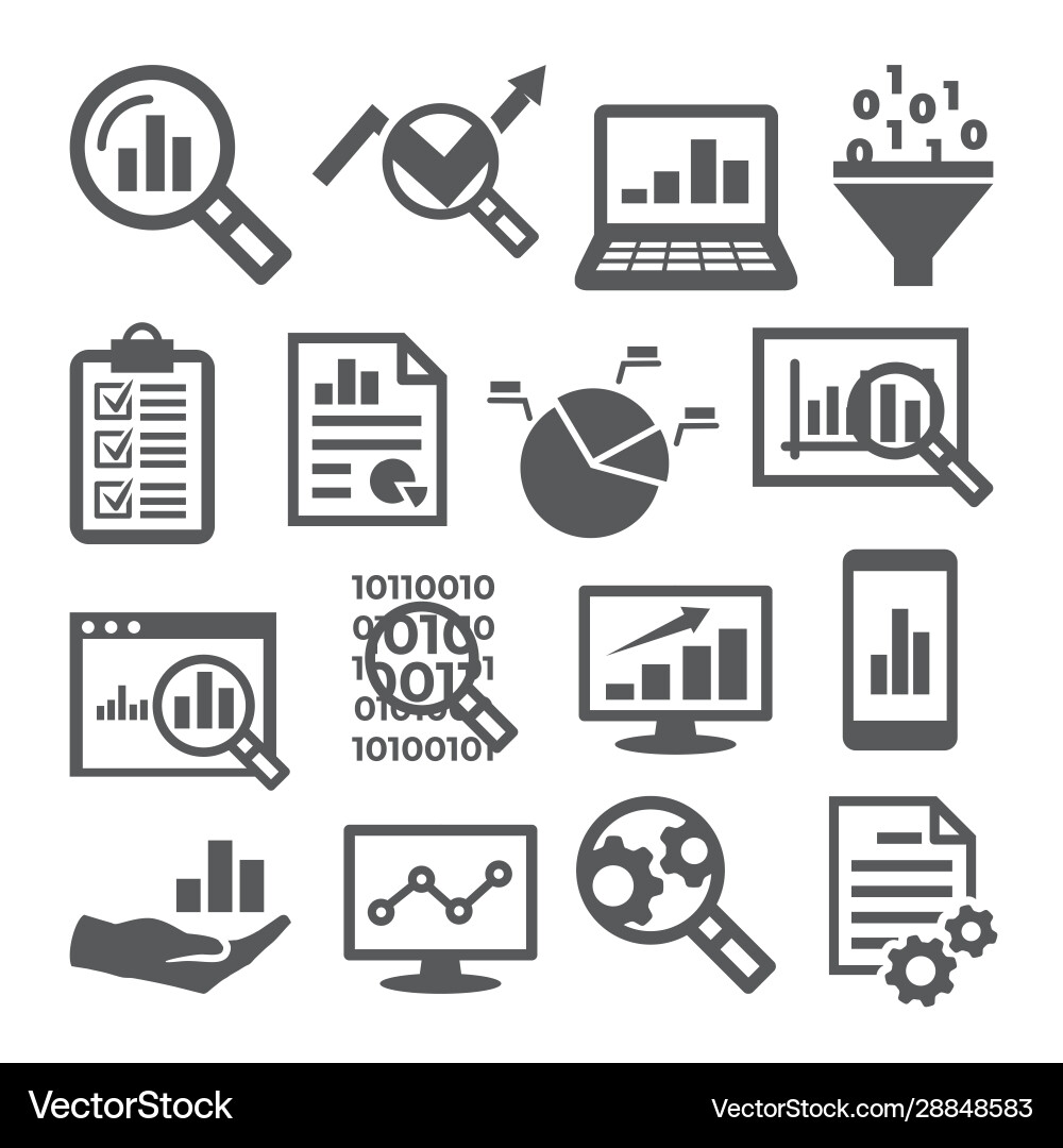 Data Analysis Icon Set vector image