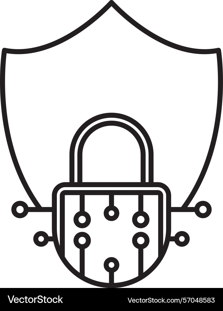 Data encryption line icon design vector image