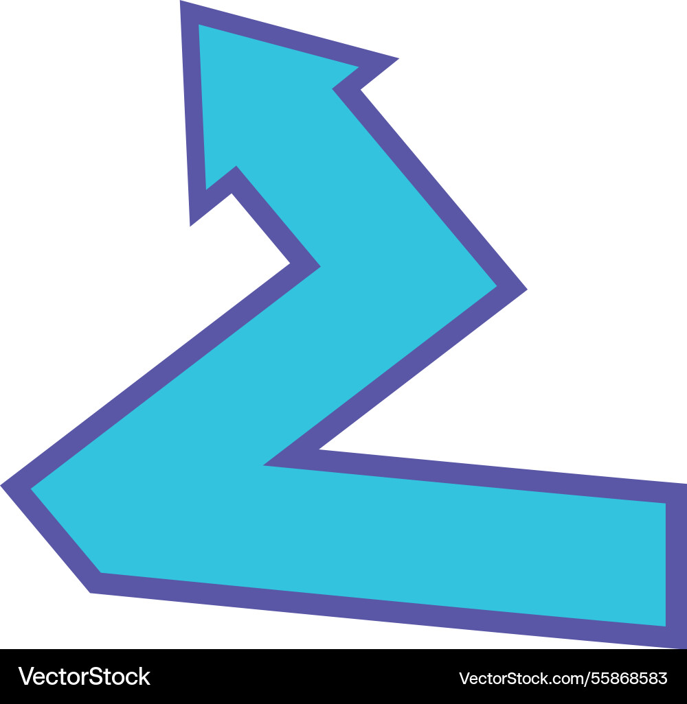 Elbow arrow sharp zigzag Vector Image