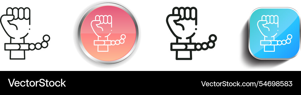 Handcuffs icon thin linear regular and button vector image