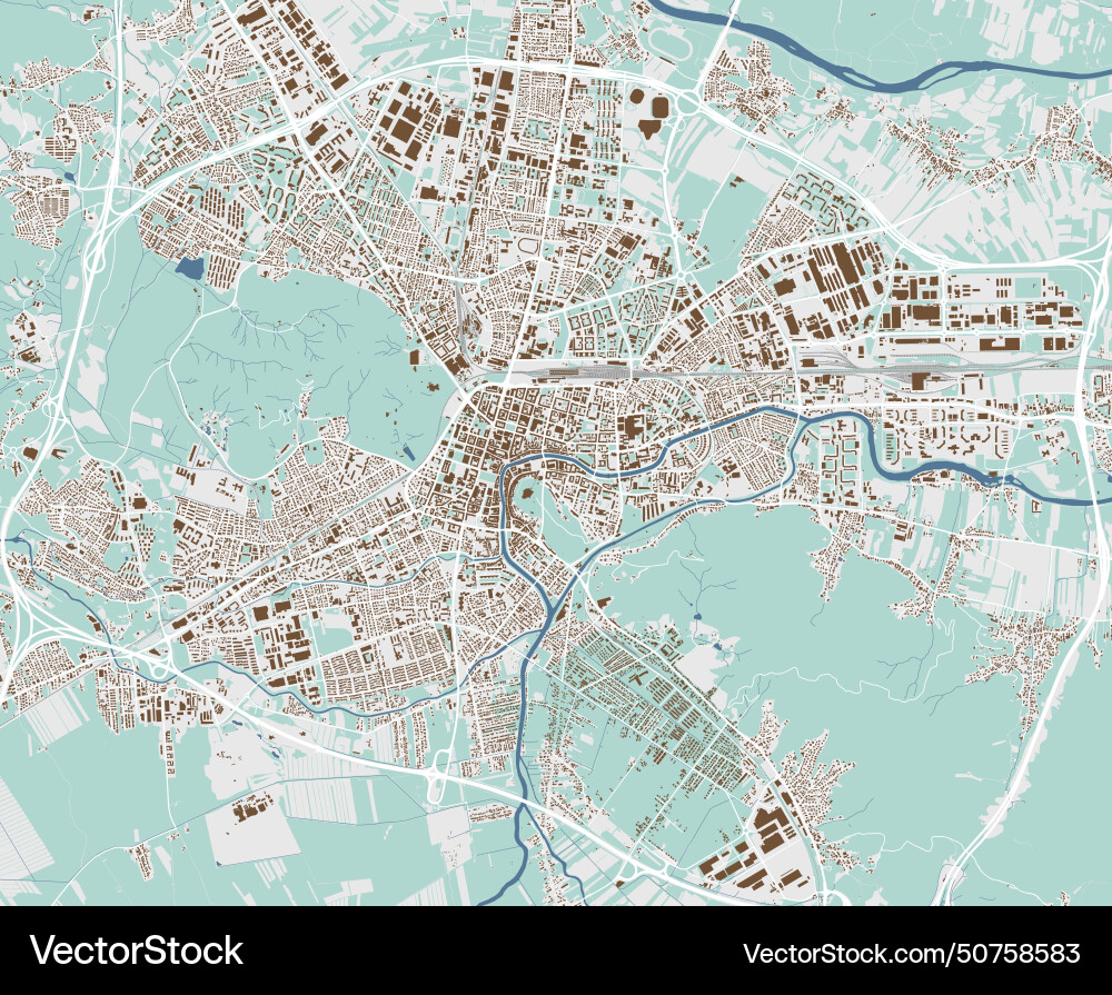 Map of ljubljana slovenia detailed city Map of ljubljana slovenia detailed city vector image
