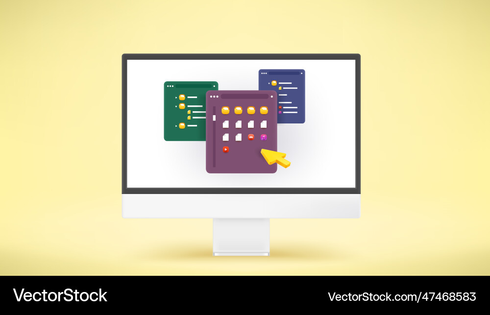 Modern computer with operating system user vector image