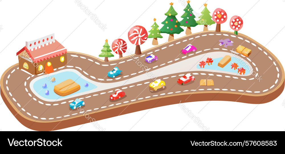 Race track game board element design generative vector image