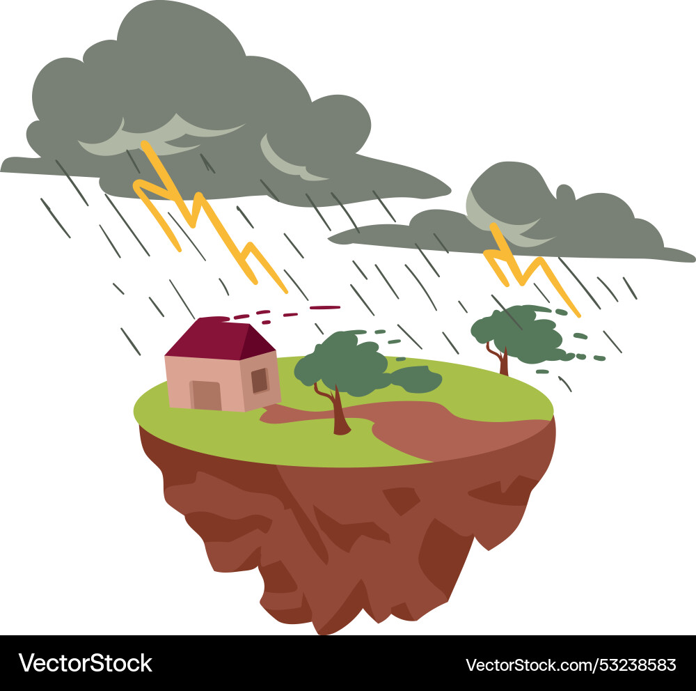 Rain and thunderstorm climate change Royalty Free Vector