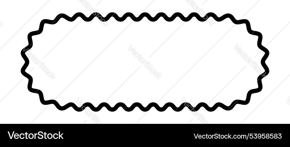 Rectangle frame with scalloped rounded edges oval Rectangle frame with scalloped rounded edges oval vector image