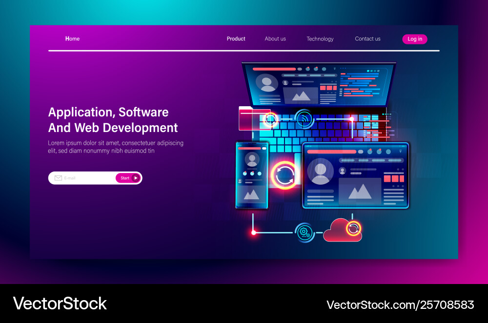 Software Development & UI Technology vector image