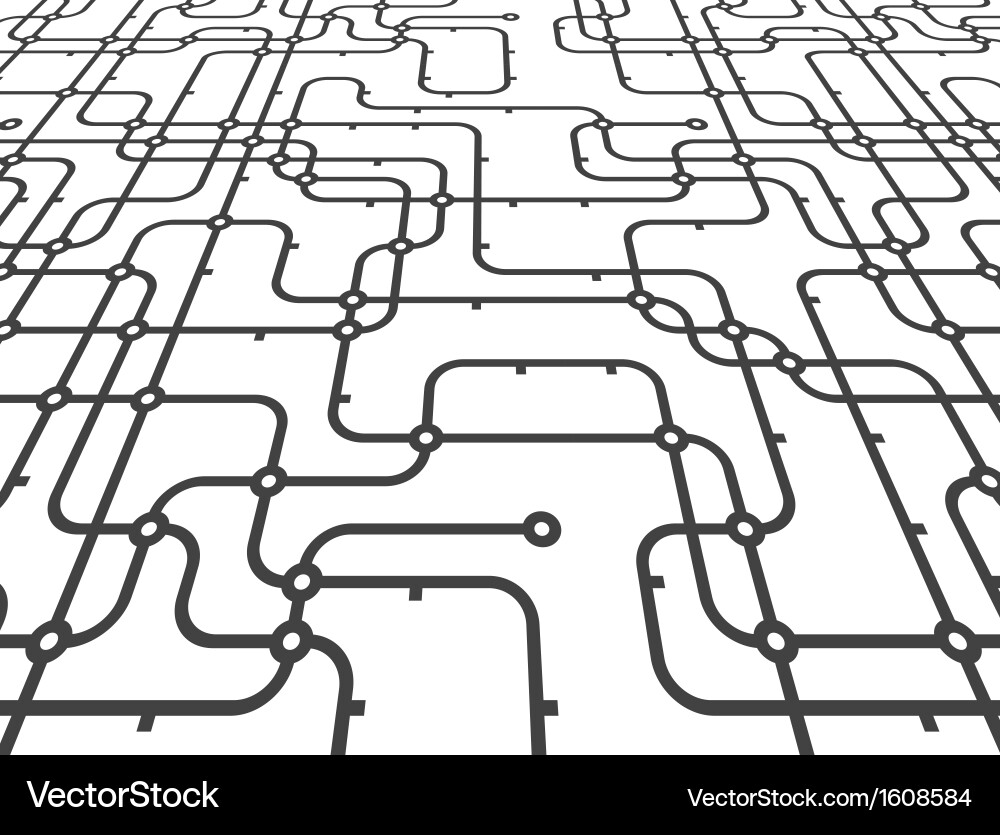 Abstract connection scheme in perspective Vector Image