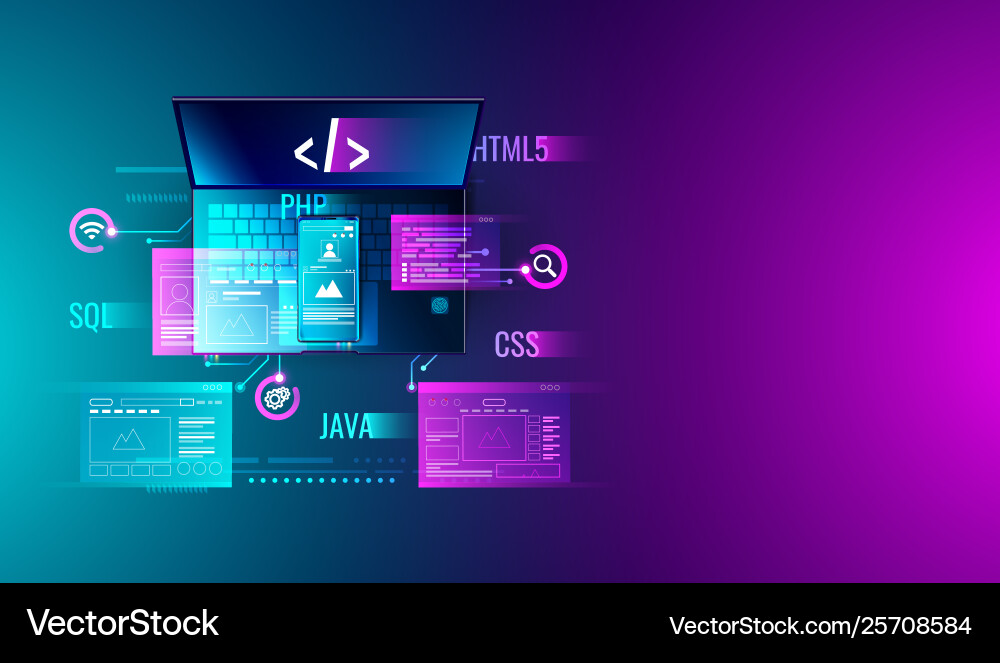 App Development & Coding vector image