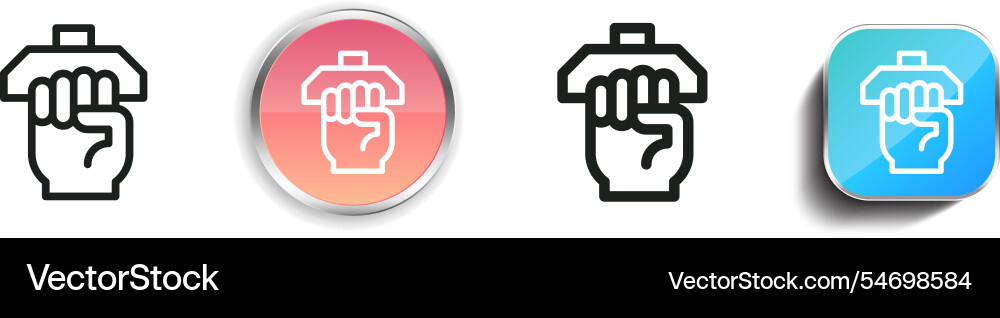 Handgrip icon thin linear regular and button Handgrip icon thin linear regular and button vector image