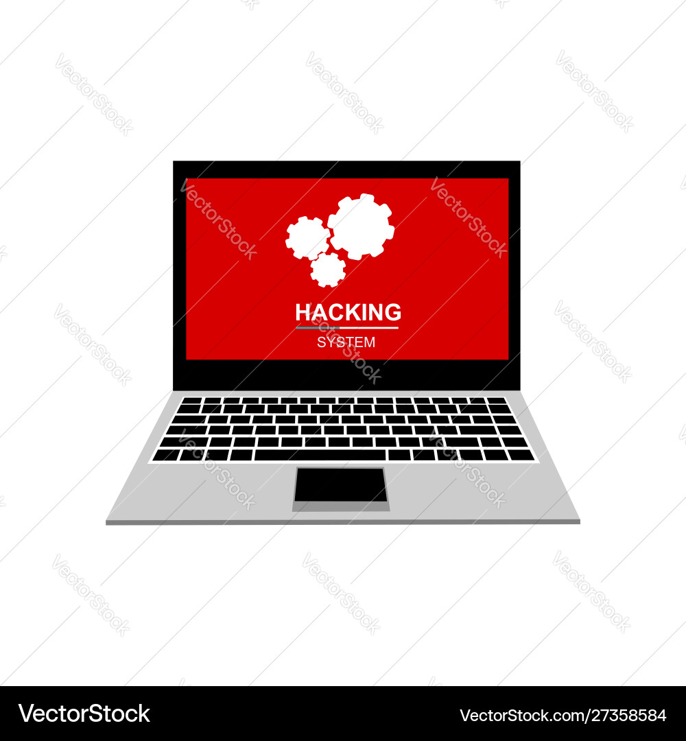 Laptop computer malware spam data insecure Laptop computer malware spam data insecure vector image